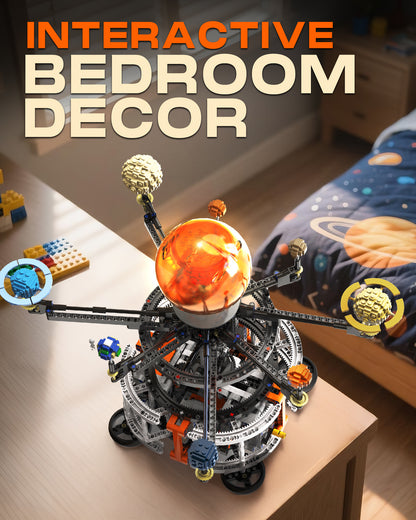 Joycrown Solar System Building Set for Kids, STEM Toys with Rotatable Handle Gears, Space Toys for Home or School Science Learning, Birthday Gifts for Boys Girls Aged 6+(1282pcs)