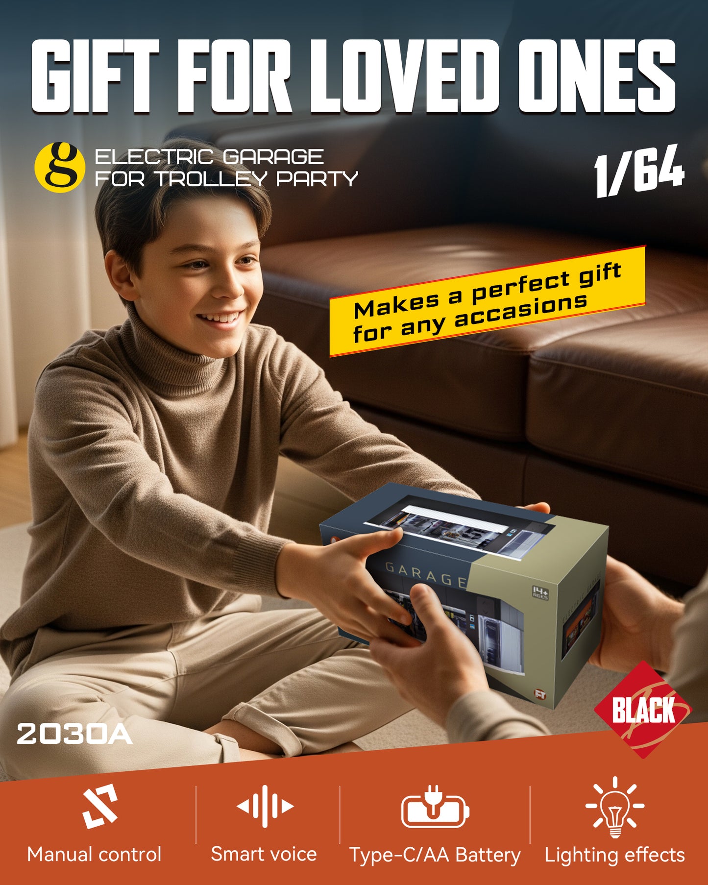 Joycrown 1/64 Scale Diecast Display Case for Hot Wheel Storage with LED Lights, Stackable Electric Garage with Voice Control, 3 Replaceable 3D Scenes Parking Lot Diorama for Model Cars